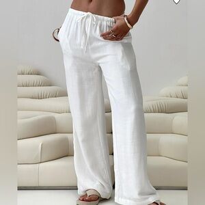 Princess Polly White Drawstring Pants